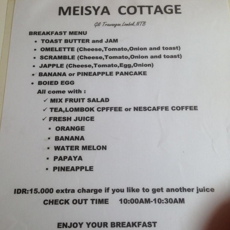 Meisya Cottage Gili Trawangan Exteriör bild